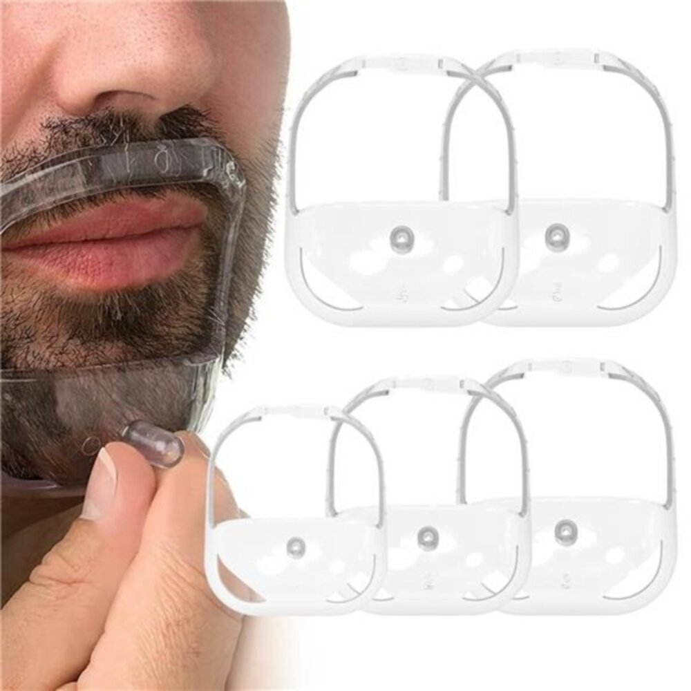 Shaving Template for Men with 5 Different Sizes, Beard Guide Shaper with Comb